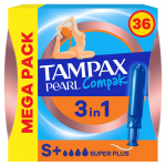 H&uuml;gieenilised tampoonid Tampax Compak Pearl, Super Plus, 36 tk