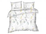Voodipesukomplekt Illusion, valge/kollane/hall, 200 x 220 cm