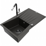 K&ouml;&ouml;givalamu koos kraaniga Mexen Cesar, graniit, 77.5 cm x 47 cm x 19 cm, metallic black/gold+black/chrome v.