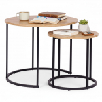 Kohvilaudade komplekt ModernHome, pruun v./must v., 40 - 60 cm x 60 cm x 41.5 - 50 cm, 2 tk