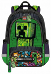 Kooli seljakott Kids Euroswan Minecraft Creeper, must v./roheline v., 31 cm x 17 cm x 42 cm