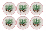 Taldrikute komplekt prae Hermia Deer Pastoral, 25.5 cm x 25.5 cm x 2.5 cm, pruun v./valge v./punane v.