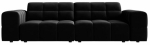 Diivan Cosmopolitan Design Chicago Velvet Venus 2923, must v., 102 x 212 cm x 78 cm