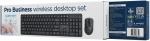Juhtmevaba klaviatuuri ja hiire komplekt Gembird Pro Business Silent key KBS-WMS-01, Inglise (INT), must v.