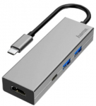 Adapter Hama Hub Muliport 200107 USB-C, HDMI, hall