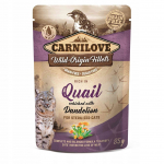 Kassi m&auml;rgtoit Carnilove Cat Pouch Quail Dandelion For Sterilized, vutt, 0.085 kg