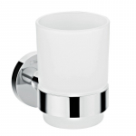 Vannitoa klaas ja hoidik Hansgrohe Logis Universal 41718000, valge/kroom, 10 cm x 9.9 cm x 6.7 cm