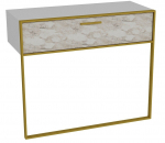 Konsoollaud Kalune Design Polka, kuldne v./valge v., 90 cm x 38.5 cm x 76.8 cm
