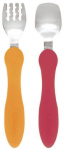 S&ouml;&ouml;giriistad Edison Mama Fork & Spoon Set Mini, 1 aasta, roostevaba teras/pol&uuml;prop&uuml;leen (pp), kollane v./roosa v.