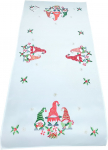 J&otilde;ululaua linik ristk&uuml;likukujuline Gnomes, valge/punane/roheline, 40 x 140 cm