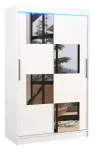 Riidekapp ADRK Lugano LED, valge v., 58 cm x 120 cm x 200 cm, peegliga