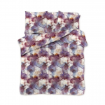 Voodipesukomplekt PEB-986, pruun/valge/violetne, 160 x 200 cm