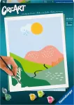 Maalimine numbrite j&auml;rgi Ravensburger CreArt In The Mountains, kollane v./roheline v./helesinine v., 24 x 30 cm