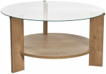 Kohvilaud Nordure Clara, tamm v./l&auml;bipaistev v., 75 cm x 75 cm x 40 cm