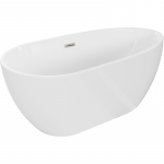 Vann, teisaldatav Mexen Eos, 150 cm x 75 cm x 58 cm, as&uuml;mmeetriline, valge/matt nikkel