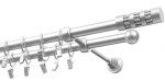 Kardinapuu komplekt Olimp Cylinder Krysztal, 400 cm, &Oslash; 19 mm, matt kroom v.