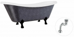 Vann, teisaldatav Besco Amelia Glam, 190 cm x 77 cm x 69 cm, ovaalne, must/kroom