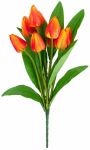 Kunstlilledest kimp, tulbid, roheline/oranž, 40 cm