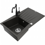 K&ouml;&ouml;givalamu koos kraaniga Mexen Cesar, graniit, 77.5 cm x 47 cm x 19 cm, metallic black/gold+black