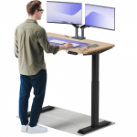 Arvutilaud reguleeritava k&otilde;rgusega Desktronic HomeOne, 120 cm x 60 cm, 72 - 122 cm, must v./bamboo v.