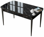 S&ouml;&ouml;gilaud pikendatav Kalune Design Zen, must v./marmor v., 132 - 170 cm x 80 cm x 78 cm