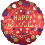 Fooliumist &otilde;hupall &uuml;mmargune Amscan XL Happy Birthday, punane v.