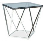 Kohvilaud Modern B, l&auml;bipaistev v./kroom v., 50 cm x 50 cm x 53 cm