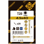 Puidukruvi, universaalsed Forte Tools, 4.5 x 40 mm, kollane, 20 tk