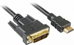 Adapter Sharkoon HDMI To DVI-D 18+1 HDMI, DVI-D male, 5 m, must