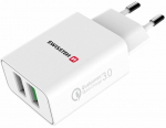 Telefoni laadija Swissten Premium Travel, 2 x USB, valge v., 23 W