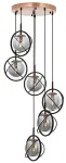 Valgusti rippuv Opviq Av-1850-6T-Bsy, E14, 6 x 40 W, l&auml;bipaistev v./must v. / vask v.