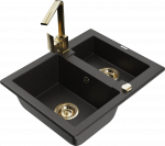 K&ouml;&ouml;givalamu Mexen Carlos 6518581500-75+670300-50+66921-50, graniit, 58 cm x 47 cm x 17.7 cm, metallic black/gold+gold