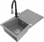 K&ouml;&ouml;givalamu koos kraaniga Mexen Cesar, graniit, 77 cm x 47 cm x 20 cm, l&auml;bipaistev/must/hall