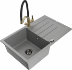 K&ouml;&ouml;givalamu koos kraaniga Mexen Bruno Duo, graniit, 79.5 cm x 49.5 cm x 20 cm, kuldne/must/hall