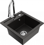 K&ouml;&ouml;givalamu koos kraaniga Mexen Vito, graniit, 49 cm x 52 cm x 21 cm, kuldne/must/kroom