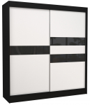 Riidekapp ADRK Batia 200, valge v./must v., 61 cm x 200 cm x 215 cm