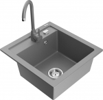 K&ouml;&ouml;givalamu koos kraaniga Mexen Vito, vaik/graniit, 49 cm x 52 cm x 21 cm, h&otilde;be/hall