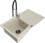 K&ouml;&ouml;givalamu koos kraaniga Mexen Cesar, graniit, 77.5 cm x 47 cm x 20 cm, beige+black/chrome