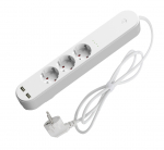 Pikendusjuhe Denver, SHP-310U, 1 m, 3 pesa, 2USB, l&uuml;litiga