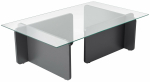 Kohvilaud Nordure Flavio, l&auml;bipaistev v./must v./hall v., 65 cm x 105 cm x 30 cm