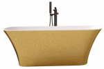 Vann, teisaldatav Besco S-Line Glam, 160 cm x 70 cm x 59 cm, ovaalne, kuldne/kroom