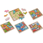 Puidust pusle, komplekt, mitmev&auml;rviline, 5 tk