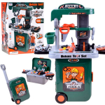 Laste t&ouml;&ouml;riistakomplekt, meistri t&ouml;&ouml;laud Deluxe 3in1, roheline/oranž/hall