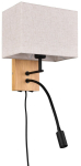 Valgusti seinale Trio Nilam, E27, 3000 &deg;K, 1 x 28 W, beež v. / puidu v.