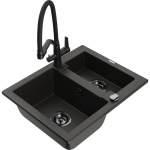 K&ouml;&ouml;givalamu koos kraaniga Mexen Carlos, graniit, 58.2 cm x 47.5 cm x 17.7 cm, metallic black/gold+black