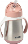 Pudel silikoonk&otilde;rrega Beaba 913482, 250 ml, 8 kuud, roostevaba teras/silikoon, roosa v.
