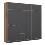 Riidekapp Kalune Design Elina, antratsiit v./puidu v., 52 cm x 277 cm x 253 cm