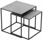 Kohvilaudade komplekt Hira, h&otilde;be v./must v., 35 - 40 cm x 40 cm x 35 - 40 cm, 2 tk