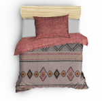 Voodipesukomplekt Mijolnir Felix 129CTN2534, valge v./must v./punane v., 50 x 70 cm, 160 x 220 cm