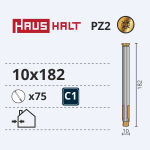 Ankrupolt raamidele Haushalt, 10x182 mm, 75 tk